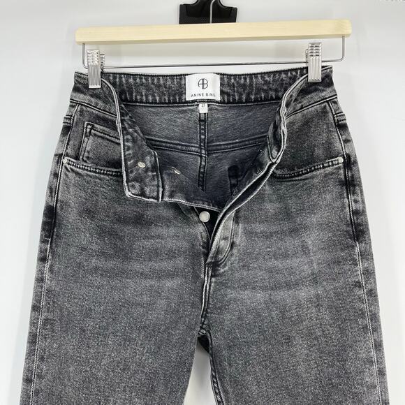 Anine Bing | Lara Jean Charcoal High Rise Ankle Flare 27 - Picture 8 of 13